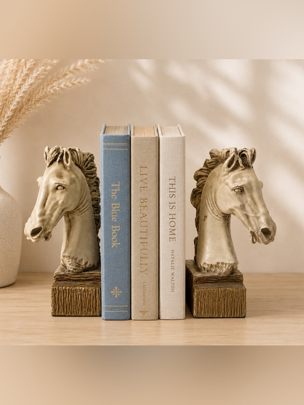 Horse Head Bookends – Rustic Equestrian Antique Decorative Book Ends Set